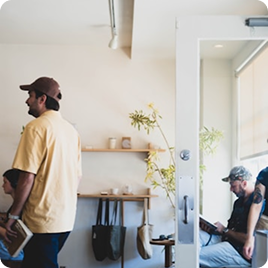 Installation crew preparing materials at a job site